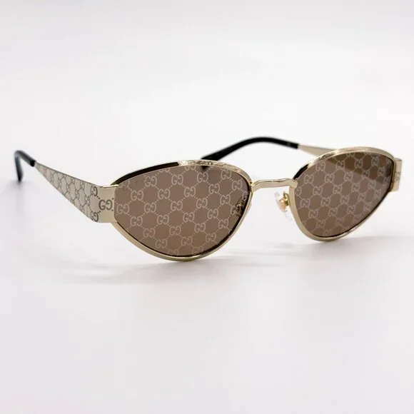 NEW GUCCI SUNGLASSES GOLD WOMEN CAT EYE EYEWEAR GUCCI GG1853S 003 - Picture 11 of 14